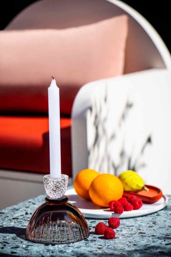 SaintLouis_Les-Endiables-Thin-Candlestick-MOOD_1200w_100kb Saint-Louis Crystal Les Endiables Thin Candlestick still life with fruit | Kneen & Co
