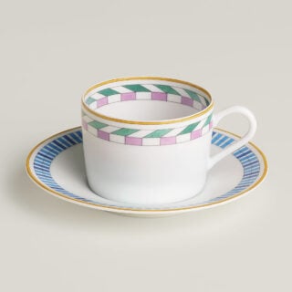 Hermès en Contrepoint Tea Cup and Saucer n°1 - Set of 2 | Kneen & Co