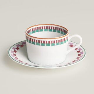 Hermès en Contrepoint Tea Cup and Saucer n°2 - Set of 2 | Kneen & Co