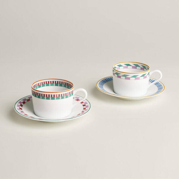 HERMES-enContrepoint-065216P-front-wm-1-1200x1200-100KB Hermès en Contrepoint Set of 2 Tea Cups and Saucers (n°1 and n°2) | Kneen & Co