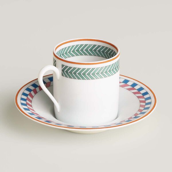 HERMES-enContrepoint-065217P-back-wm-4-1200x1200-100KB Hermès en Contrepoint Coffee Cup and Saucer n°3 - Set of 2 | Kneen & Co