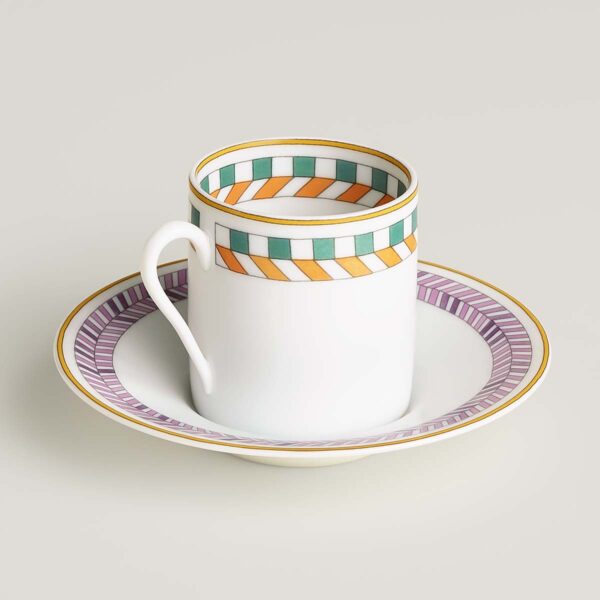 HERMES-enContrepoint-065317P-back-wm-4-1200x1200-100KB Hermès en Contrepoint Coffee and Saucer n°4 – Set of 2 | Kneen & Co