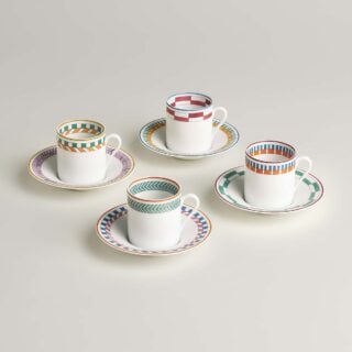 Hermès en Contrepoint Set of 4 Coffee Cups and Saucers (n°1 to n°4) | Kneen & Co