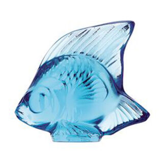 Lalique Fish Sculpture Pale Blue | Kneen & Co