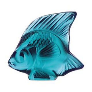 Lalique Fish Sculpture Turquoise | Kneen & Co
