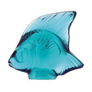 Lalique Fish Sculpture Pale Turquoise | Kneen & Co