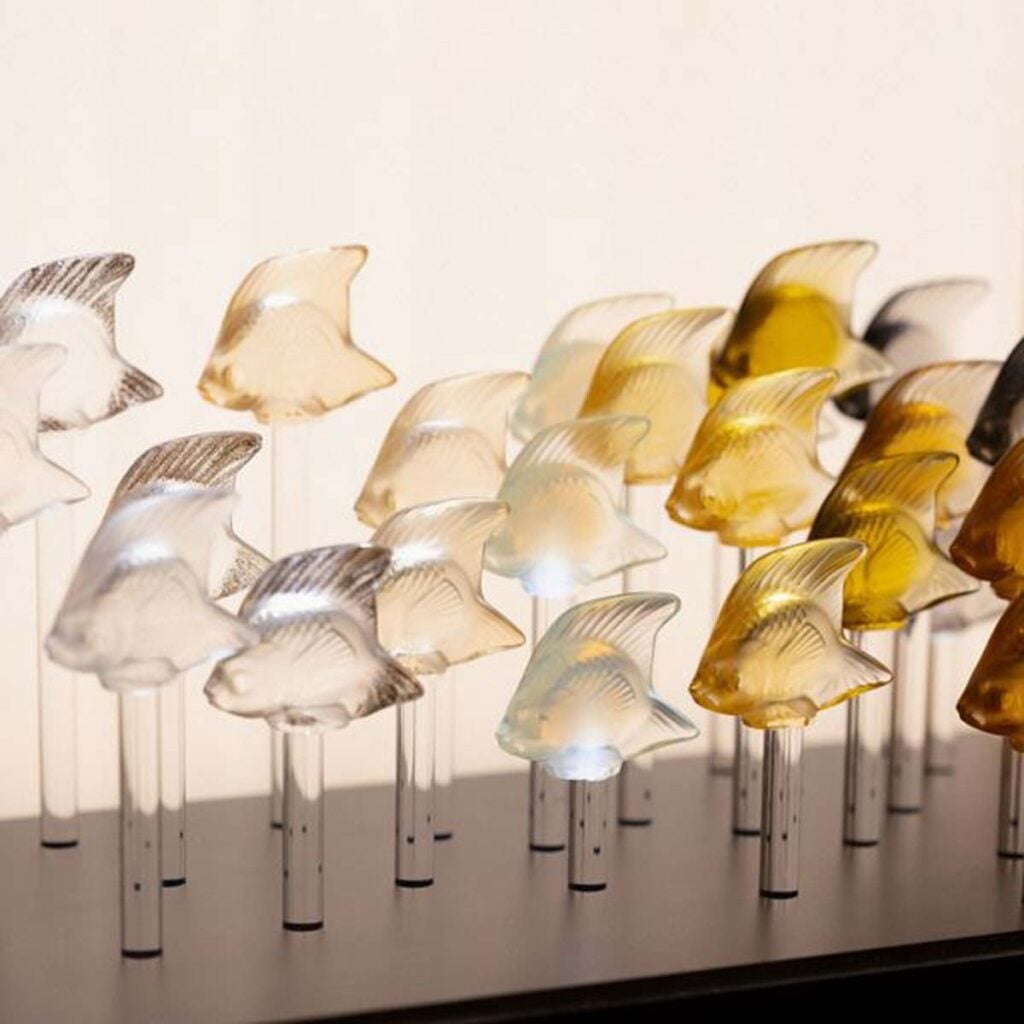 Lalique Fish Sculptures assorted colors | Kneen & Co