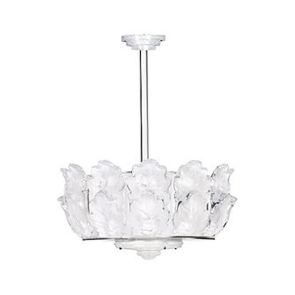Lalique Chêne Chandelier Clear Crystal & Chrome Finish | Kneen & Co