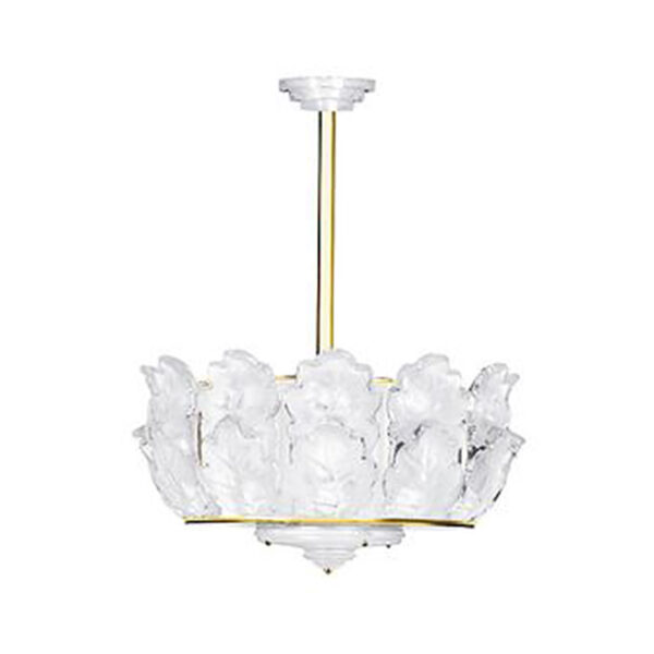Lalique Chêne Chandelier Clear Crystal & Gilded Finish | Kneen & Co