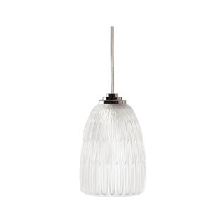 Lalique Plumes Ceiling Lamp No. 2 Clear Crystal & Chrome Finish| Kneen & Co