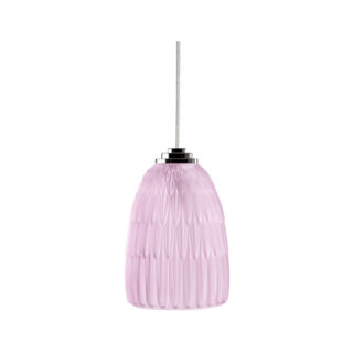 Lalique Plumes Ceiling Lamp No. 2 Pink Luster Crystal & Chrome Finish | Kneen & Co