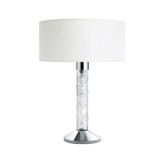 Lalique Faunes Lamp Clear Crystal & Chrome Finish | Kneen & Co