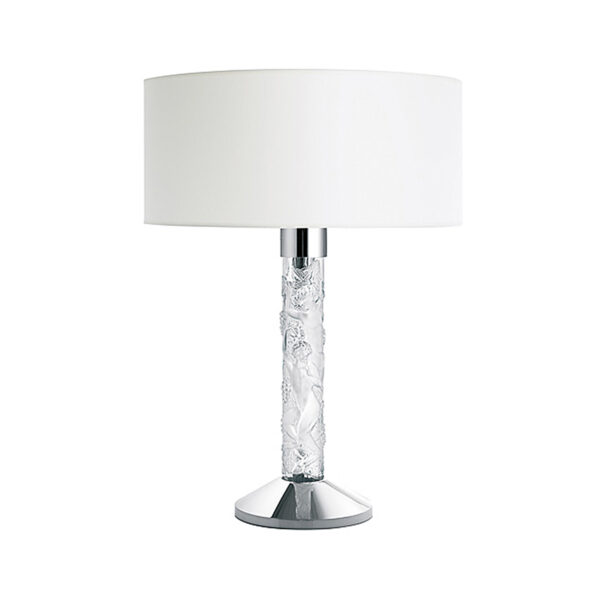 Lalique Faunes Lamp Clear Crystal & Chrome Finish | Kneen & Co