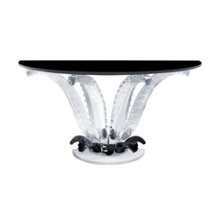 Lalique Cactus Half-Moon Console Table Black Crystal | Kneen & Co