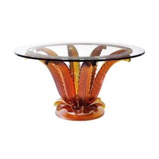 Lalique Cactus Round Table Amber Crystal | Kneen & Co