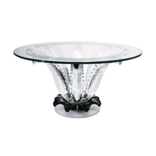 Lalique Cactus Round Table Clear & Black Crystal | Kneen & Co