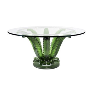 Lalique Cactus Round Table Green Crystal | Kneen & Co