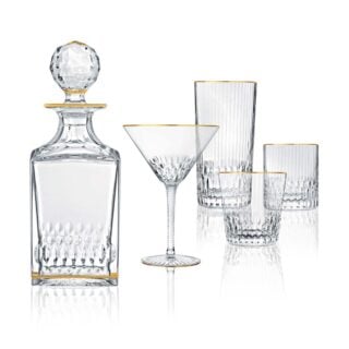 Saint-Louis Crystal Apollo Gold Rim Barware | Kneen & Co