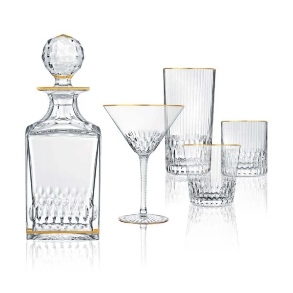 Saint-Louis Crystal Apollo Gold Rim Barware | Kneen & Co