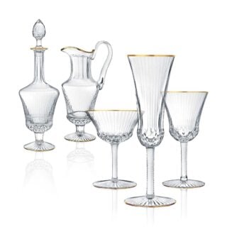 Saint-Louis Crystal Apollo Gold Rim Stemware | Kneen & Co