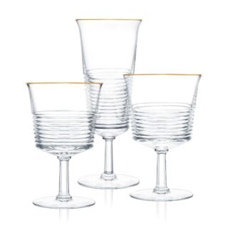 Saint-Louis Crystal Cadence Gold Rim Stemware | Kneen & Co