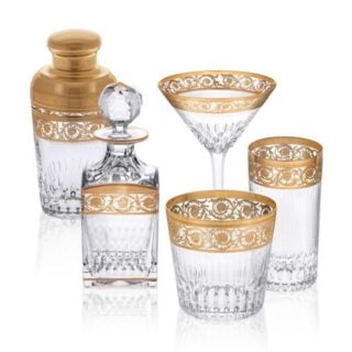 Saint-Louis Crystal Thistle Gold Barware | Kneen & Co