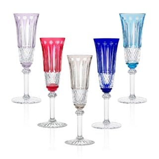 Saint-Louis Crystal Tommy Colored Champagne Flutes | Kneen & Co