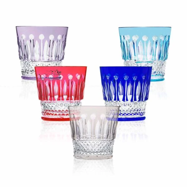 SAINTLOUIS-Tommy-ColoredOldFashndGlasses-ParentSet-1200x1200-100KB Saint-Louis Crystal Tommy Colored Old Fashioned Glasses | Kneen & Co