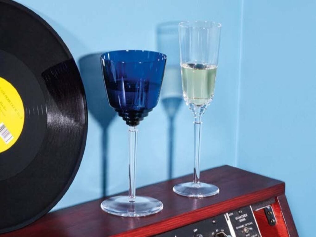 Saint-Louis Oxymore Dark Blue Hock and Champagne Flute | Kneen & Co