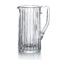 Baccarat Harmonie Pitcher handcrafted in clear French crystal with signature vertical cuts, a curved handle, and elegant pouring spout | Kneen & Co