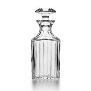 Baccarat Harmonie Whiskey Decanter handcrafted in clear French crystal with signature fluting, a square silhouette, and a precision-cut stopper | Kneen & Co