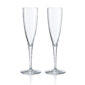 Baccarat Dom Pérignon Flutes, Set of 2, handcrafted in clear French crystal with tall, slender bowls designed to enhance Champagne and sparkling wines | Kneen & Co