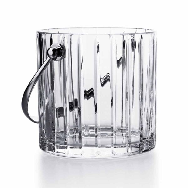 BACCARAT-1894083-White-Background-1200x1200-100KB Baccarat Harmonie Ice Bucket handcrafted in clear French crystal with signature fluting and a polished stainless steel handle for elegant whiskey and cocktail service | Kneen & Co