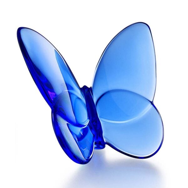 BACCARAT-2102546-White-Background-1200x1200-100KB Baccarat Lucky Butterfly Blue handcrafted in blue French crystal, featuring delicately sculpted wings designed by Evelyne Julienne | Kneen & Co