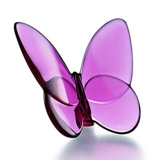 Baccarat Lucky Butterfly Blue handcrafted in peony French crystal, featuring delicately sculpted wings designed by Evelyne Julienne | Kneen & Co