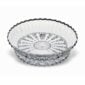 Baccarat Mille Nuits Bottle Coaster handcrafted in clear French crystal with a delicately crimped edge and concentric circular cuts designed to hold wine and champagne bottles | Kneen & Co