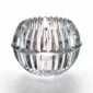 Baccarat Mille Nuits Votive handcrafted in clear French crystal with a beveled petal-inspired silhouette that enhances the glow of candlelight | Kneen & Co