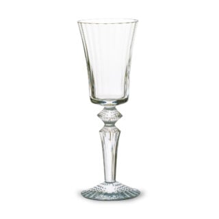 Baccarat Mille Nuits Tall Glass L handcrafted in clear French crystal with delicate vertical cuts, a signature diamond-cut stem detail, and an elegant water glass silhouette | Kneen & Co