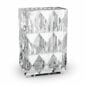 Baccarat Louxor Rectangular Vase handcrafted in clear French crystal with geometric diamond cuts and a sculptural rectangular silhouette inspired by Ancient Egyptian architecture | Kneen & Co