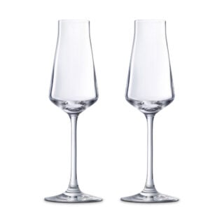 Château Baccarat Champagne Flutes, Set of 2, handcrafted from clear Baccarat crystal with a tall bowl and tapered silhouette | Kneen & Co