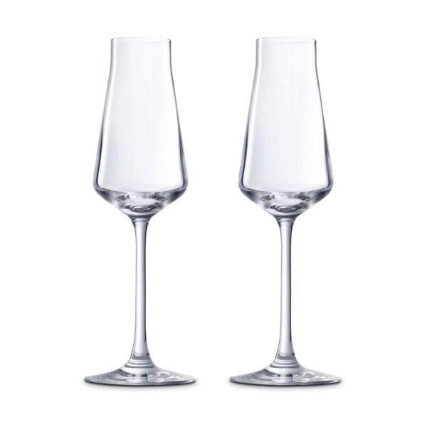 Château Baccarat Champagne Flutes, Set of 2, handcrafted from clear Baccarat crystal with a tall bowl and tapered silhouette | Kneen & Co
