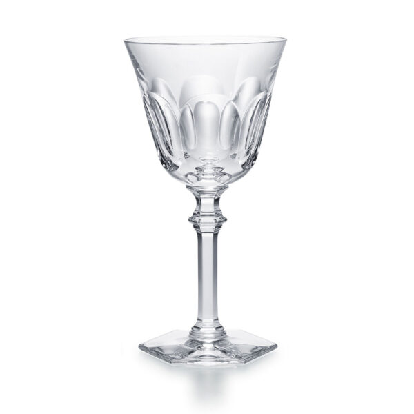 Baccarat Harcourt Eve Glass XL handcrafted in clear French crystal with a tall wine glass silhouette and the collection's signature hexagonal foot | Kneen & Co