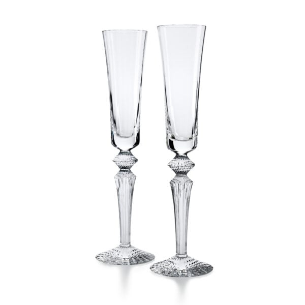 BACCARAT-2810597-White-Background-1-1200x1200-100KB Shop the Baccarat Mille Nuits Flutissimo Flutes, Set of 2 at Kneen & Co. Crystal Champagne flutes with a slender silhouette and the iconic Mille Nuits stem | Kneen & Co