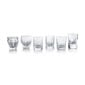 Baccarat Everyday Les Minis crystal shot set featuring six miniature spirit glasses inspired by the Harmonie, Rohan, Parma, Orio, Talleyrand, and Masséna collections | Kneen & Co