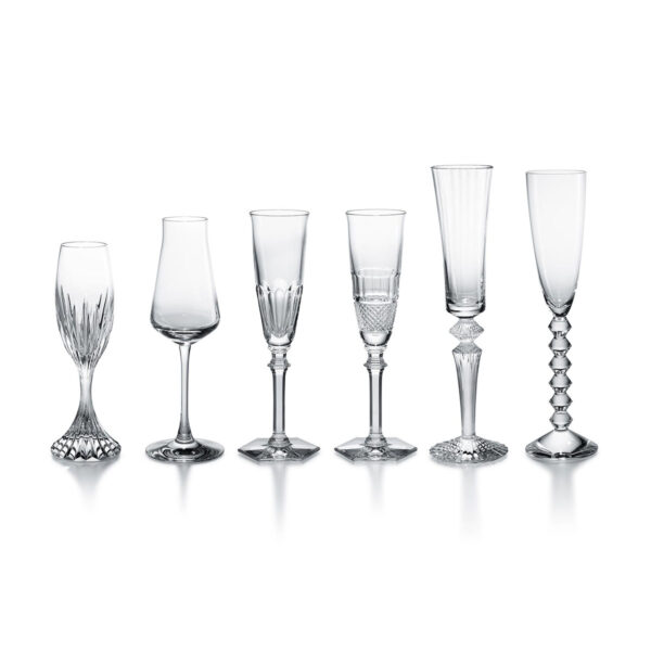 BACCARAT-2811434-White-Background-1-1200x1200-100KB Shop the Baccarat Bubble Box Flutes, Set of 6 at Kneen & Co. Six distinct crystal champagne flutes presented in one celebratory gift set | Kneen & Co
