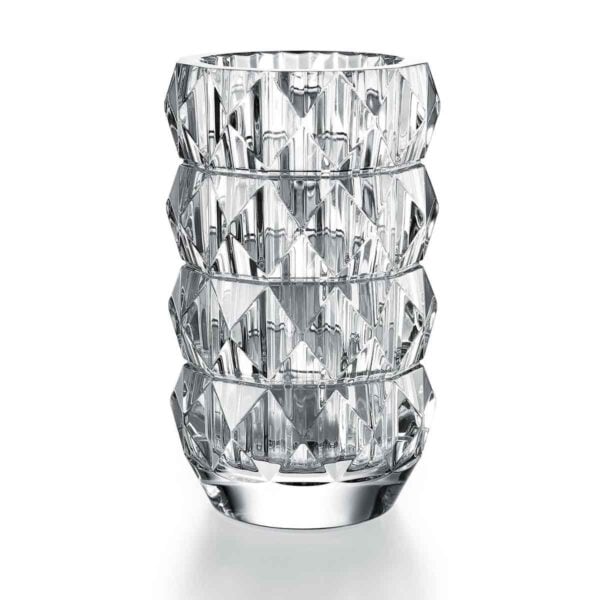 BACCARAT-2811534-White-Background-1200x1200-100KB Baccarat Louxor Round Vase M in clear crystal featuring geometric diamond cuts designed by Thomas Bastide | Kneen & Co