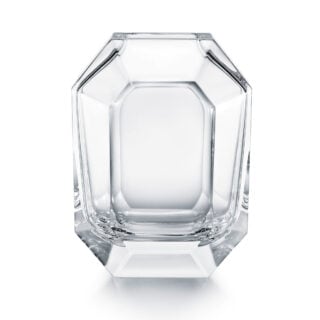 Baccarat Octogone crystal vase featuring an octagonal silhouette inspired by Baccarat's signature chandelier tassel | Kneen & Co