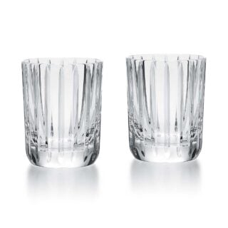 Shop Baccarat Harmonie Shot Glasses, Set of 2 at Kneen & Co. Modern crystal spirit glasses with the collection's signature vertical cuts | Kneen & Co