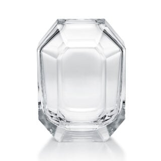 Baccarat Octogone Bud Vase featuring an octagonal crystal silhouette with faceted surfaces that brilliantly reflect light | Kneen & Co