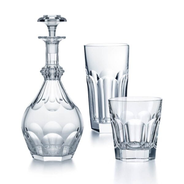 Baccarat-Harcourt1841-ParentSet-1200x1200-100KB Baccarat Harcourt 1841 crystal barware collection featuring tumblers, highballs, whiskey glasses, and a decanter | Kneen & Co